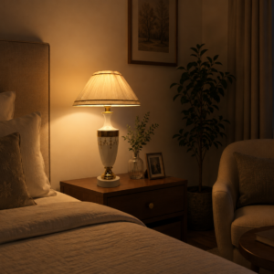 Metal Fluorescent Bedside Table Lamp