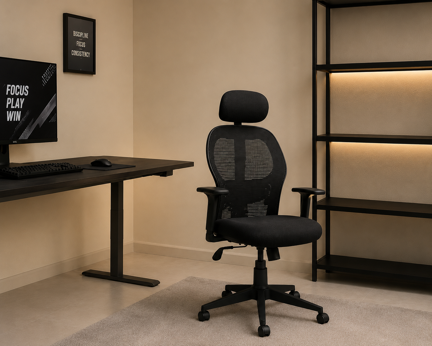 Premium Black High Back Mesh Office Chair