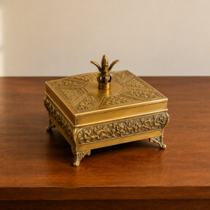 Vintage Brass Handmade Jewelry & Trinket Box